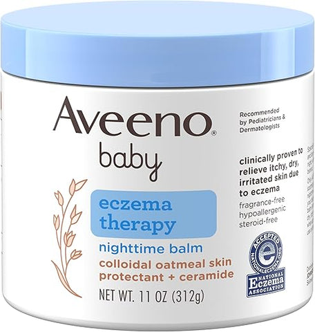 Bálsamo Hidratante Noturno para Eczema, Proteção Nutritiva para a Pele, Alivia - Aveeno Baby