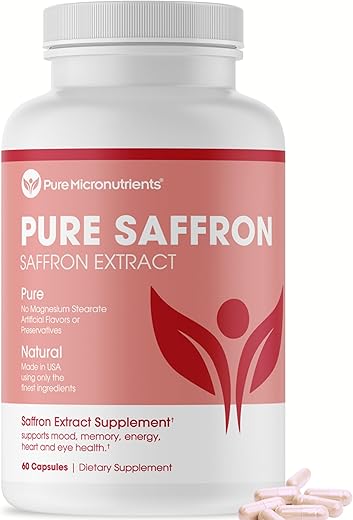 Pure Micronutrients - Saffron Supplements – Cápsulas de Extrato Puro de Açafrão – Aumente a Energia  Saffron