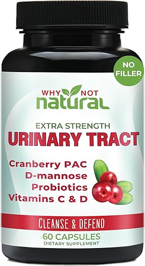 Pílulas UTI 5 em 1 com D-Manose, Extrato de PAC de Cranberry, Probióticos e Vitamina C | 100% Natural e Eficaz - Why Not Natural