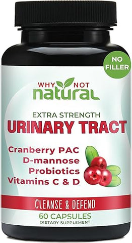 Pílulas UTI 5 em 1 com D-Manose, Extrato de PAC de Cranberry, Probióticos e Vitamina C | 100% Natural e Eficaz - Why Not Natural