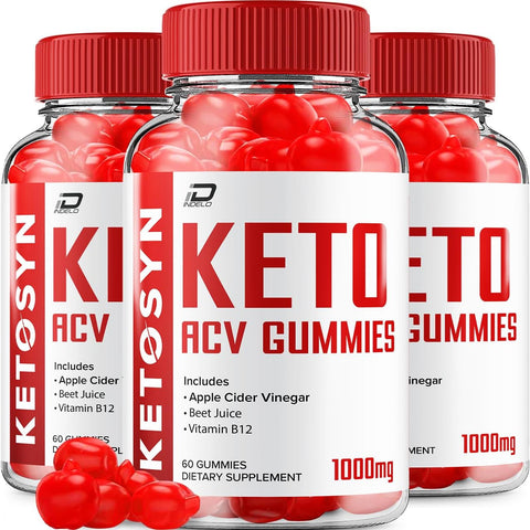 Indelo - Ketosyn ACV Gummies Fórmula Avançada – Ação Rápida e Extra Forte, Avaliações Ketosyn ACV Gummies, B12 (3 Pacotes – 180 Gummies)