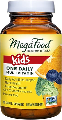Kids One Daily – Vitaminas Infantis – Com Vitamina B, Vitamina C, Vitamina D – 30 comprimidos - MegaFood