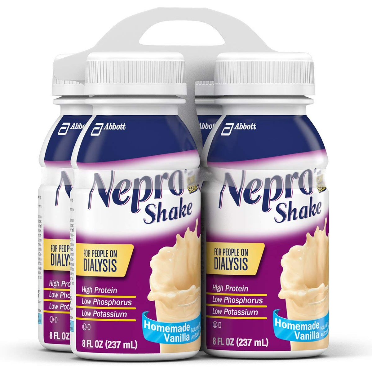 Nepro with Carbsteady - Baunilha Sabor 240 ml Frasco Pronto para Uso, Pack com 4 – Produto Marca 63176
