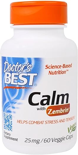 Doctor's BEST - Calm with Zembrin, Doctor’s Best – Redutor de Estresse em Cápsulas 60g