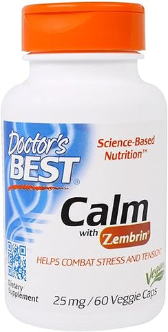Doctor's BEST - Calm with Zembrin, Doctor’s Best – Redutor de Estresse em Cápsulas 60g