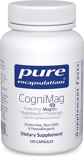 CogniMag 120’s – Suplemento de Magnésio-L-Treonato – Suporte à Saúde Cerebral - Pure Encapsulations