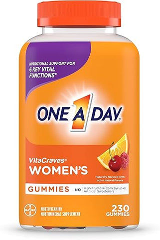 ONE A DAY - Multivitamínico Feminino One A Day Gummies com Vitaminas A, C, D, E e Zinco para Suporte à Saúde Imunológica e Cálcio