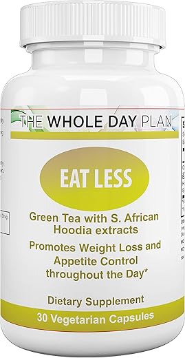 The WHOLE DAY Plan - Plano COMPLETO EAT LESS – Pílulas para Emagrecimento Rápido – Supressor de Apetite e Queimador de Gordura para Mulheres e Homens, 30 cápsulas, Fabricado nos EUA