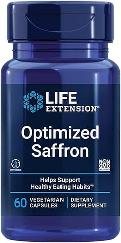 Optimized Saffron – Extrato de Açafrão, Suplemento que Combate a Vontade de Petiscar – Sem Transgênicos, Sem Glúten, Vegetariano – 60 Cápsulas Vegetarianas - Life Extension