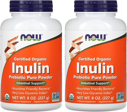 NOW Foods - NOW Inulina Prebiótica FOS, 8-Onças (Pacote de 2) – Melhor Preço!