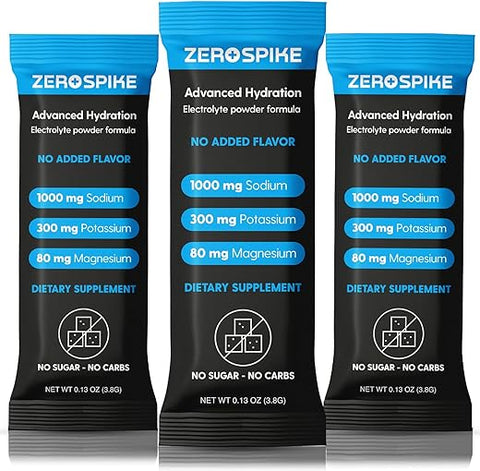 Zerospike - Pacotes de Pó de Eletrólitos Sem Açúcar | Keto  | 100g