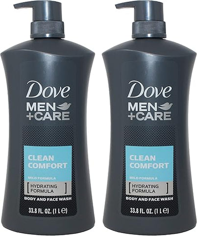 Men Body Wash Clean Comfort 1 Litro (1000 ml) – Kit com 2 unidades - Dove
