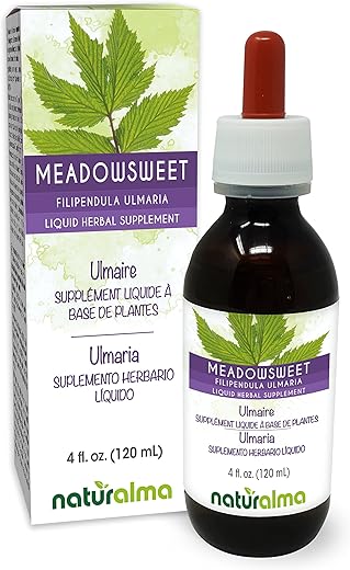 Tintura de Ulmária (Filipendula ulmaria ou Spirea ulmaria) Naturalma – 120 ml Extrato Líquido em Gotas – Herbal Vegano