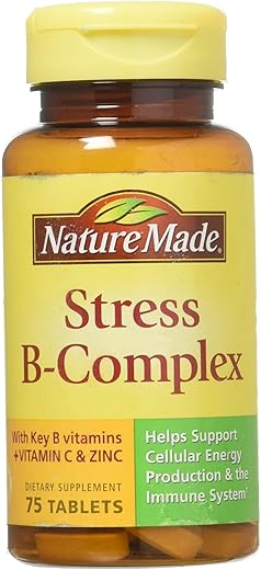 Complexo B com Zinco para Estresse – 75ct (Pacote com 2) 150 ct Total – Comprimidos – Marca Nature Made - Nature Made