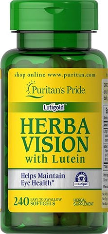 Puritan's Pride - Puritan’s Pride Herbavision com Luteína, Zeaxantina e Mirtilo Contribui para uma Visão Saudável, 240 Softgels – Puritan’s Pride, 240 Unidades (70925)