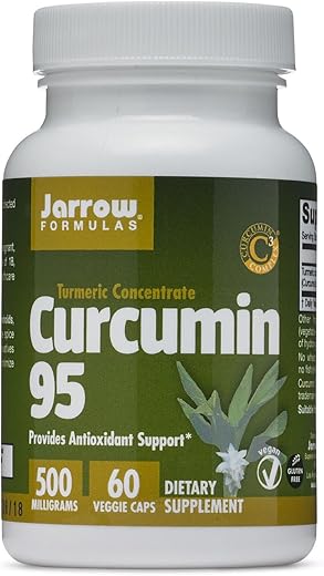 Curcumin 95 – Suporte Antioxidante, 500 mg, 60 Cápsulas - Jarrow Formulas
