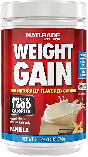 Weight Gain Mix Nutricional Instantâneo, Sabor Baunilha, 20.3 Ounce (573g) - Naturade