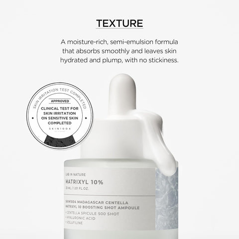 SKIN1004 Matrixyl 10% Boosting Shot Ampoule, Volufiline & Hyaluronic Acid Serum for Face, Spicule for Deep Hydration & Firming, Moisture Volume Care for Under Eye, Korean Skin Care, 1.01fl.oz / 30ml