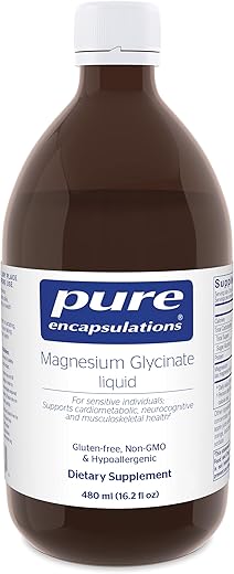 Magnésio Glicinato Líquido Pure Encapsulations – Suporte à Saúde Óssea – 100g