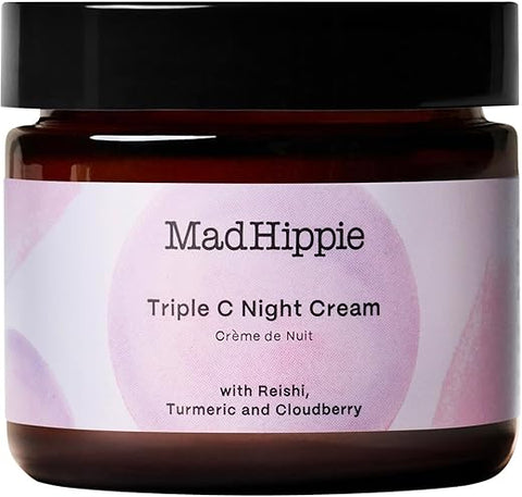 Creme Noturno Mad Hippie Triple C – Hidratante Facial e Creme Clareador para Mulheres/Homens, 3 Formas de Vitamina C, Creme Anti-Envelhecimento, 60g