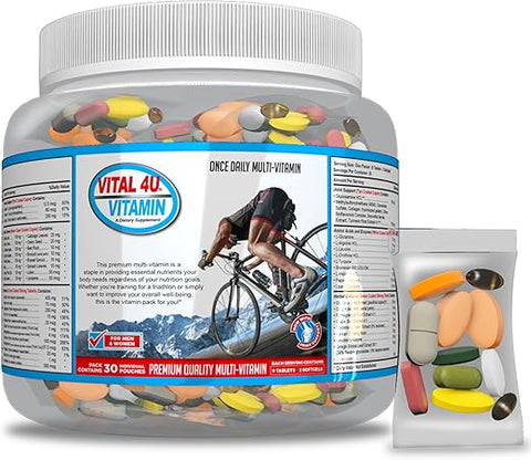 Vitaminas Premium para Homens e Mulheres | Suporte ao Sistema Imunológico, Energia, Saúde Cardíaca e Funções do Corpo + Nutrição Esportiva com Suporte Articular – 30 Porções - VITAL 4U