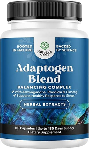 Natures Craft - Suplemento Herbal Adaptogen para Apoio ao Humor – Adaptógenos Calmantes para o Estresse – Marca: [Nome da Marca]