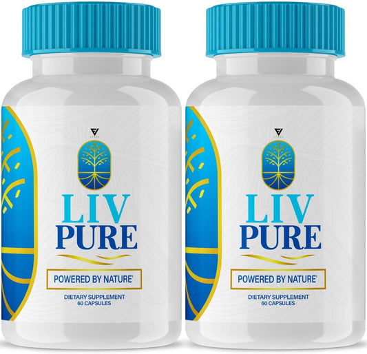 2 Pacotes) Cápsulas Liv Pure para Desintoxicação do Fígado e Perda de Peso, Suplemento LivPure – Produto de Limpeza ao Vivo, Avaliações de Hidratação da Dieta LivePure, Suporte à Saúde Pura (120…) - Fyvus