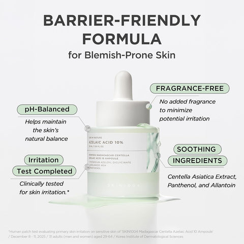 SKIN1004 Azelaic Acid 10% Ampoule, Hydrating Face Serum for Blemish-Prone & Oily Skin, Redness Soothing Serum for face, Visible Marks & Breakout Care with Centella, Korean Skin Care, 1.01 fl.oz / 30ml