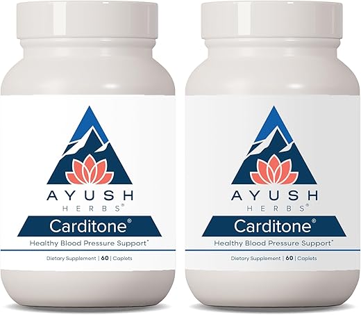 Carditone caplets, 60 Unidades (Pacote com 2) | Comprimidos para Saúde do Coração | Fórmula Natural | 120 Cápsulas - Ayush Herbs