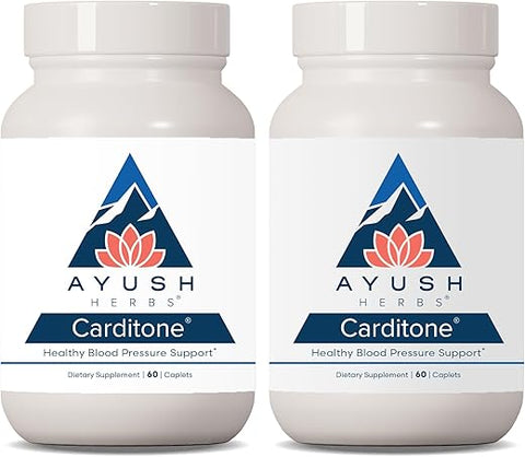 Carditone caplets, 60 Unidades (Pacote com 2) | Comprimidos para Saúde do Coração | Fórmula Natural | 120 Cápsulas - Ayush Herbs