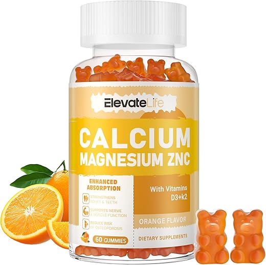 ElevateLife - Gomas de Cálcio Magnésio Zinco com Vitamina D3 – Marca: [Nome da Marca]