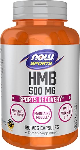 Sports Nutrition, HMB 500 mg, Recuperação Esportiva, 120 Cápsulas Vegetais - NOW Foods