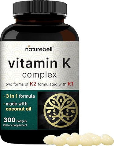 Complexo de Vitamina K, K1 K2 (MK-7) – Benefícios para a Saúde Óssea e Cardiovascular | 60 cápsulas | NatureBell - NatureBell