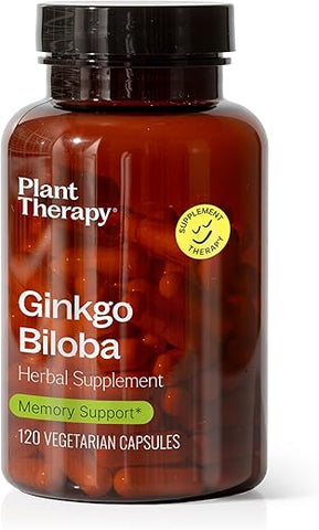 Cápsulas de Suplemento Herbal Ginkgo Biloba, Suporte à Memória – 60 cápsulas - Plant Therapy