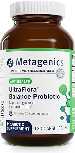 UltraFlora Balance Probiótico – Saúde Digestiva – Suporte Imunológico – Suporte Gastrointestinal – Suplemento Probiótico – 120 Cápsulas - Metagenics