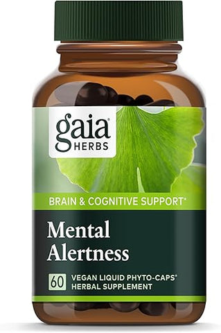 Mental Alertness – Suplemento de Suporte Cerebral para Manter o Foco – 60 cápsulas - Gaia Herbs