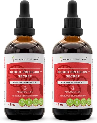 Secrets of the Tribe - Segredos da Tribo – Fórmula para Pressão Arterial, Circulação Saudável, Extrato Líquido de Ervas em Gotas Sem Álcool (2×120 ml)