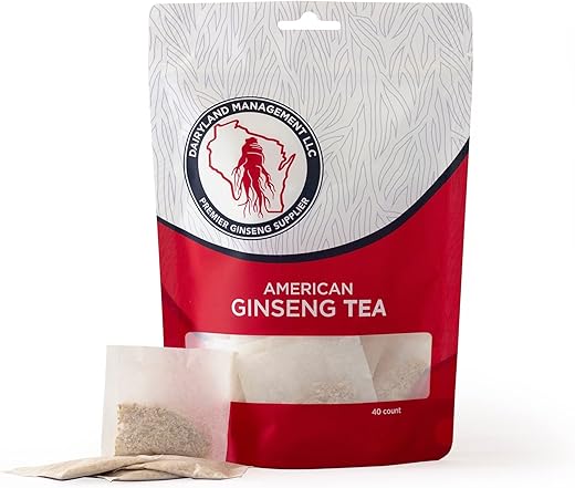 Dairyland Management LLC - Chá de Ginseng Americano Dairyland 美国人参茶 (40 un) – Chá de Ginseng Premium de Wisconsin – Chá de Ginseng Americano Autêntico – Bebida de Ginseng Sem GMO e Glúten – Desfrute do Puro Chá de Ginseng