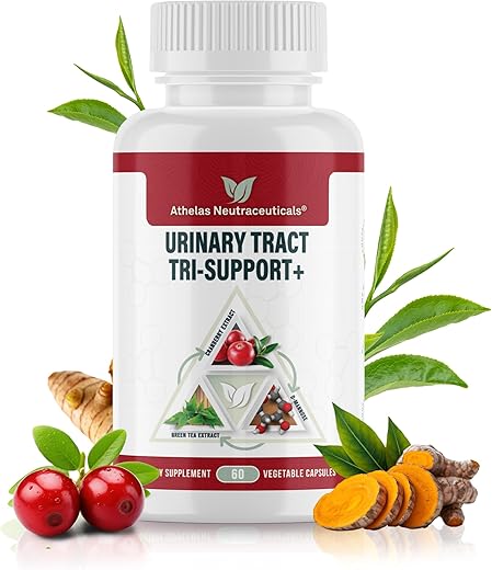 Athelas Neutraceuticals - Urinary Tract Tri-Support: Suplemento Completo para Suporte e Alívio de ITU com D-Manose, Extrato de Cranberry, Extrato de Chá Verde, Cúrcuma e Alho