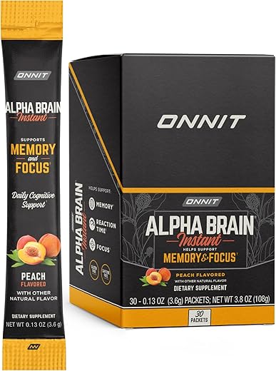 Alpha Brain Instant Sabor Pêssego – Suplemento Nootrópico para Memória e Energia – Foco e Vitalidade – ONNIT - ONNIT
