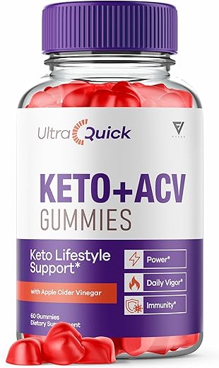 Fyvus - Ultra Quick Gummy UltraQuik Keto ACV Gummies – Fórmula de Saúde Ultra Rápida Keto com Vinagre de Maçã, Suporte Máximo de Força – 60 Gummies