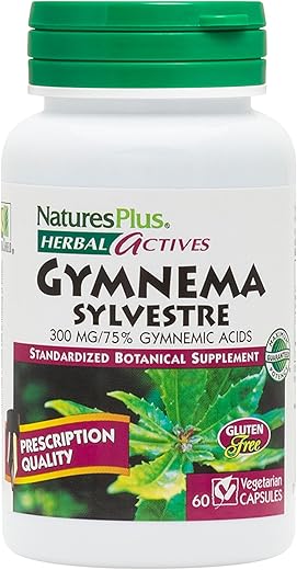 Herbal Actives Gymnema Sylvestre – 300 mg – Suplemento Botânico Ayurvédico – 60 Cápsulas Veganas (60 Porções) - Natures Plus