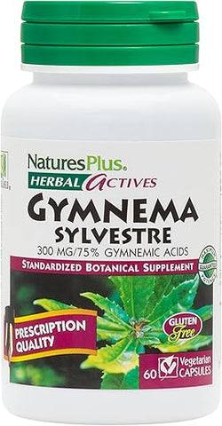 Herbal Actives Gymnema Sylvestre – 300 mg – Suplemento Botânico Ayurvédico – 60 Cápsulas Veganas (60 Porções) - Natures Plus