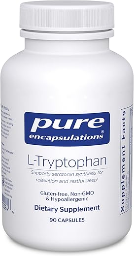 L-Tryptophan | Suplemento de Aminoácidos para Relaxamento, Suporte à Serotonina, TPM e Sono* | 90 Cápsulas - Pure Encapsulations