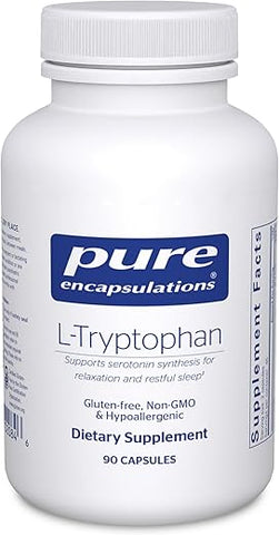 L-Tryptophan | Suplemento de Aminoácidos para Relaxamento, Suporte à Serotonina, TPM e Sono* | 90 Cápsulas - Pure Encapsulations