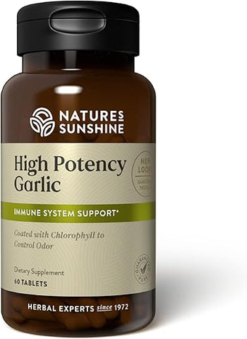 Nature's Sunshine - Nature’s Sunshine Alho de Alta Potência, 60 Comprimidos | Suporta o Sistema Imunológico e Possui Revestimento Único para Controlar o Odor | Marca Nature’s Sunshine