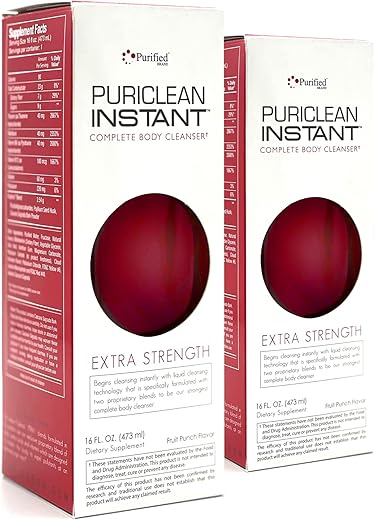 Puriclean Instant Complete Body Cleanser 16 Fl Oz Fruit Punch – Detox Drink Herbal Cleanse Extra Strength 2 Pack – 480 ml – g - Wellgenix