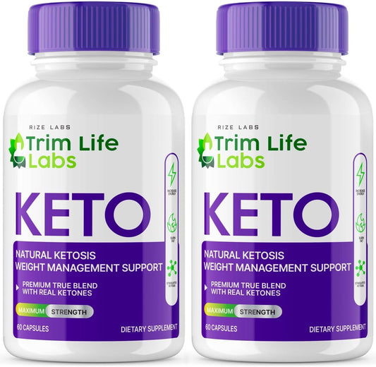 rize labs - Trim Life Labs Keto Capsules – Emagreça com Fórmula Máxima de Suporte de Pílulas de Perda de Peso Keto ACV (120 Cápsulas)