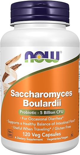 Saccharomyces Boulardii – Probiótico 5 Bilhões UFC, 120 Cápsulas Vegetais - NOW Foods