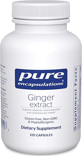 Extrato de Gengibre Pure Encapsulations | Suporte Digestivo, Musculoesquelético e Cardiovascular* | 120 Cápsulas